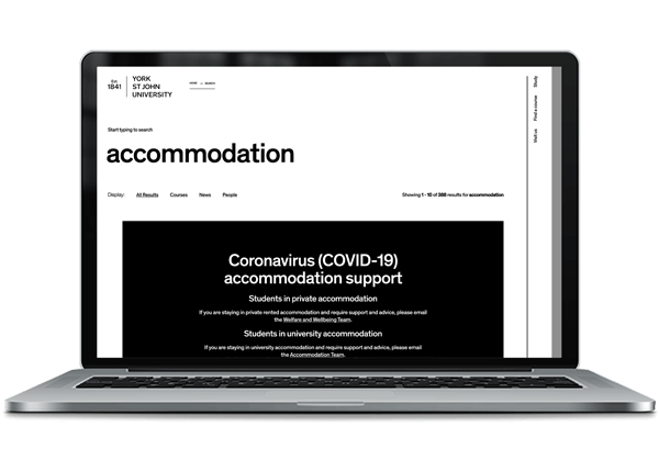 Screenshot of a search results page for accomodations